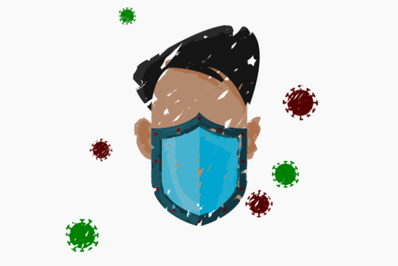 Brush Strokes Shield Mask from Viruses Graphics