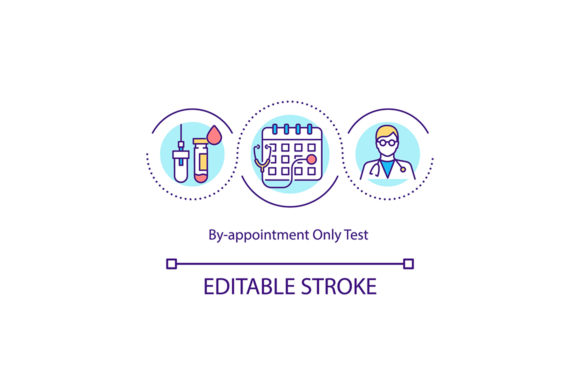 By Appointment Only Test Concept Icon: Graphics and Icons for Editorial Use