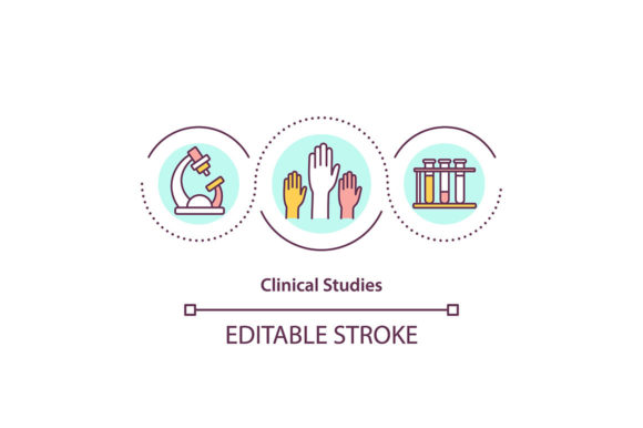 Clinical Studies Concept Icon Graphics and Icons