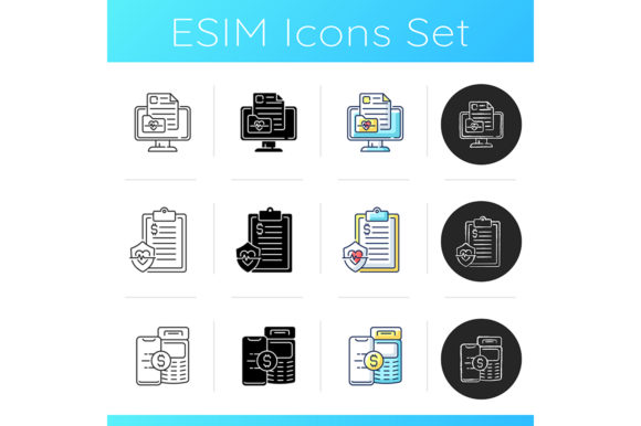 Full-service Telehealth Platform Icons Graphics