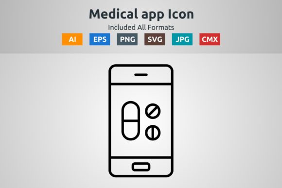 Medical App Vector Outline Icon Graphics and Icons