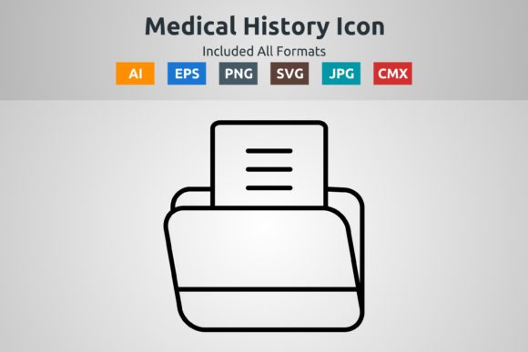 Medical History Vector Outline Icon Graphics and Icons
