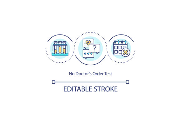 No Doctor Order Test Concept Icon Graphics