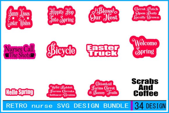 Retro Nurse SVG Design Bundle