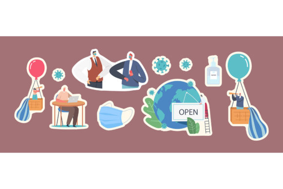 Set of Characters New Normal Business Graphics