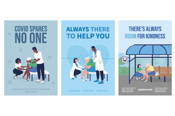 Support for Elderly Poster Template Set: Graphics for Digital Sellers