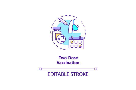 Two Dose Vaccination Concept Icon Graphics and Icons
