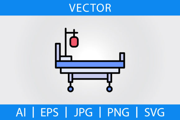 Vector Medical Bed Filled Line Icon