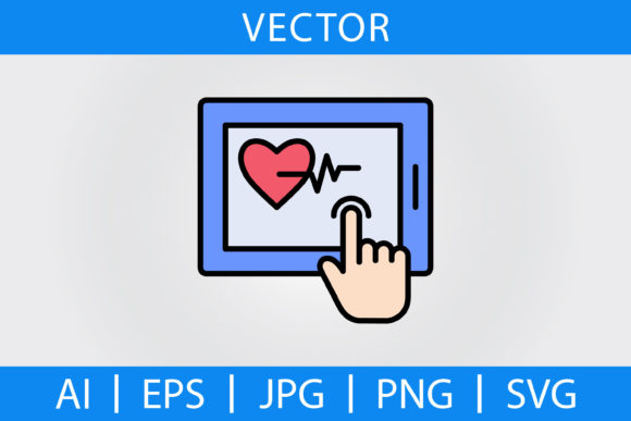 Vector Medical Tablet Filled Line Icon